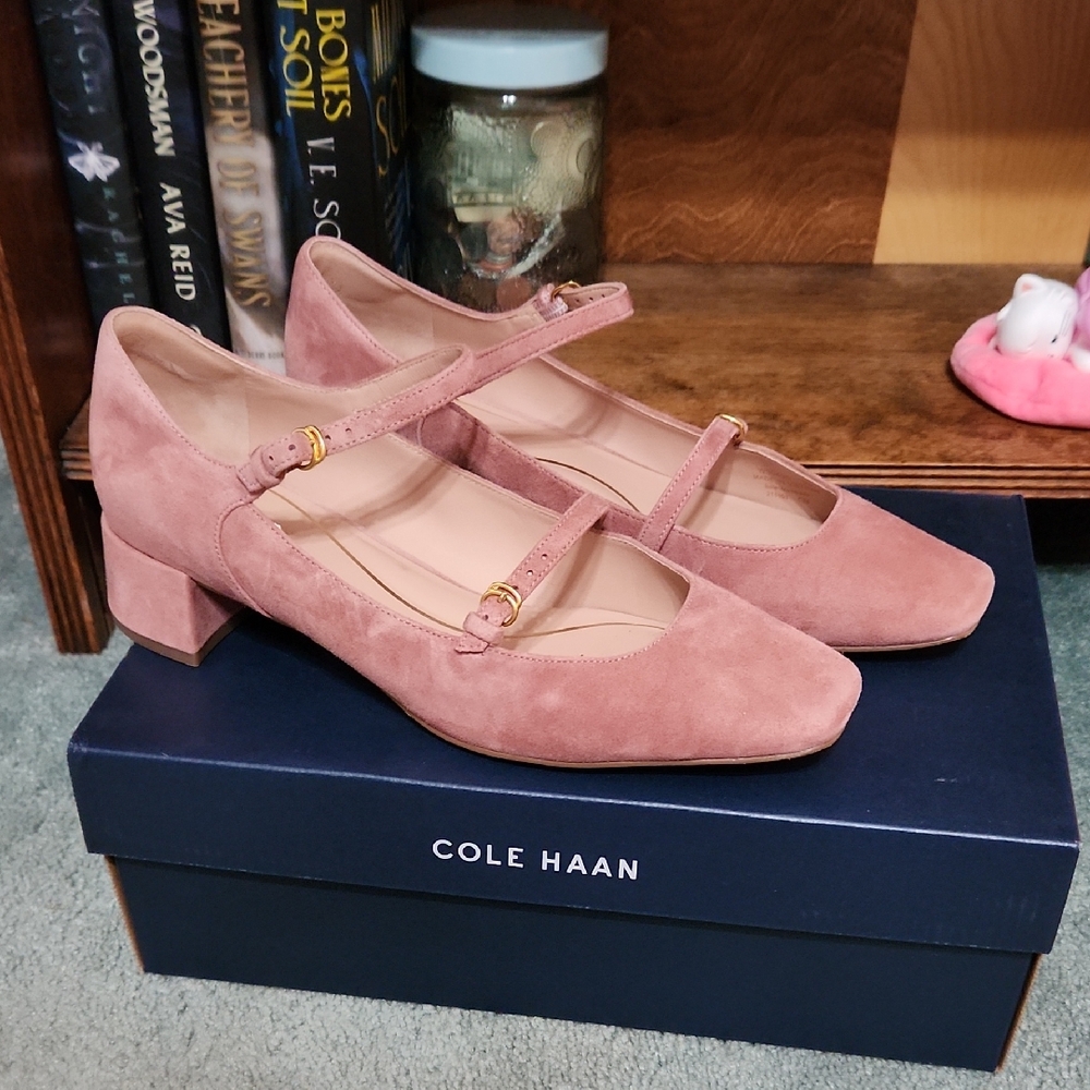 Cole Haan Paxton Mary jane Pump in pink suede size 9